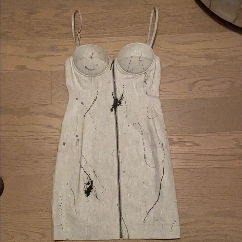 Vena Cava mini denim zip dress